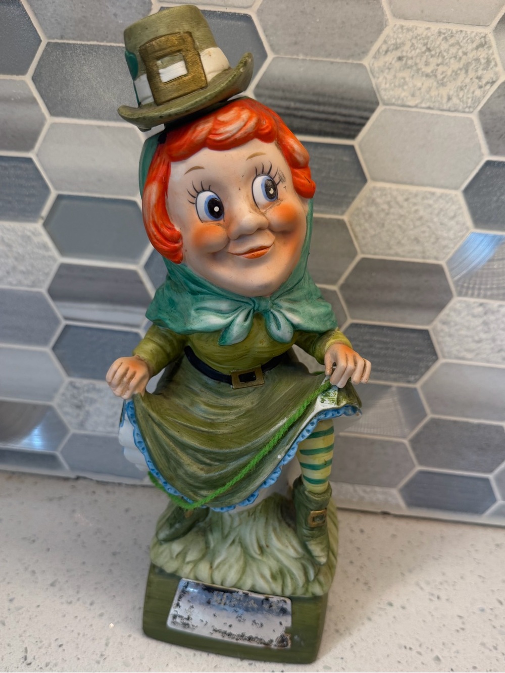 VTG Mr Lucky Ceramic Decanter Music Box Kitschy Anthropomorphic Rare